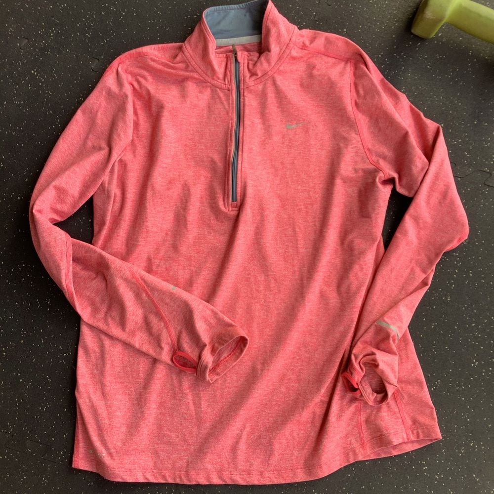 Nike RUNNING pink zip up top. Dri-fit